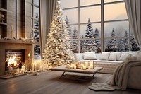 Modern house christmas decoration fireplace