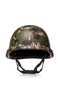 Soldier helmet military white background protection. 