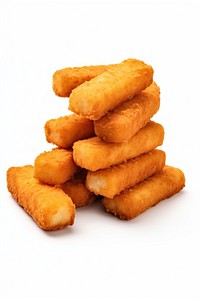 Fish sticks food white background croquette. AI generated Image by rawpixel.