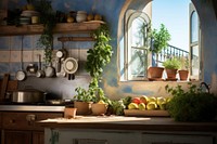 Kitchen window plant food. AI generated Image by rawpixel.