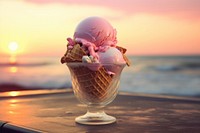 Ice cream ball dessert sundae food. AI generated Image by rawpixel.
