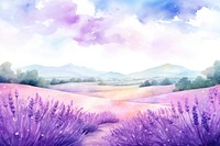 Lavender field landscape outdoors blossom. AI generated Image by rawpixel.