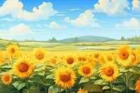 Sunflower field s landscape outdoors. AI generated Image by rawpixel.