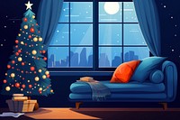 Cozy living architecture furniture christmas. AI generated Image by rawpixel.