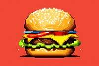 Cute burger food hamburger pixelated. AI generated Image by rawpixel.