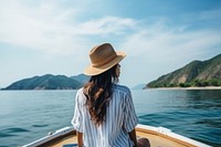 Travel boat outdoors vacation. AI generated Image by rawpixel.