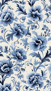 Vintage pattern flower blue art