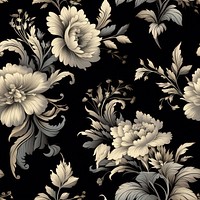 Vintage pattern muted black flower backgrounds monochrome