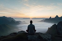 Mountain meditating landscape outdoors. AI generated Image by rawpixel.