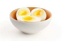 Boiled egg food bowl white background. AI generated Image by rawpixel.