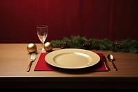 Christmas dinner table plate knife. AI generated Image by rawpixel.