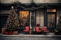 Christmas decoration street winter. AI generated Image by rawpixel.