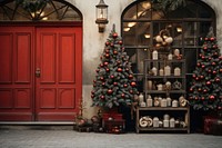 Christmas decoration street architecture. AI generated Image by rawpixel.