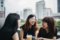 Taiwanese laughing talking adult. AI generated Image by rawpixel.