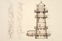 Light house diagram drawing architecture. 