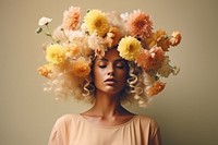 Flowers portrait fashion female. AI generated Image by rawpixel.