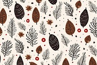 Christmas Hand drawn pattern plant. 