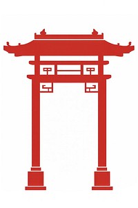 Chinese frame gate white background architecture. AI generated Image by rawpixel.