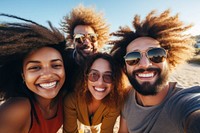 Selfie Multicultural laughing portrait. AI generated Image by rawpixel.