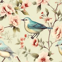 Pastel vintage bird pattern animal backgrounds fragility