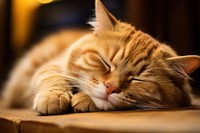 Cute sleeping cat animal mammal kitten. AI generated Image by rawpixel.
