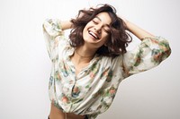 Happy asian trans laughing blouse smile. AI generated Image by rawpixel.