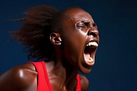 Female african athlete shouting sports adult aggression. AI generated Image by rawpixel.