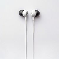 Earphone white white background electronics. AI generated Image by rawpixel.