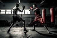 Kick boxing training sports punching adult. AI generated Image by rawpixel.