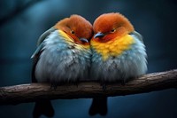 Sleeping lov birds animal beak wildlife. 