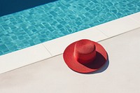 Christmas hat pool red relaxation. AI generated Image by rawpixel.