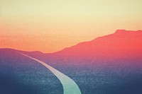 Road landscapes outdoors horizon sunset. AI generated Image by rawpixel.