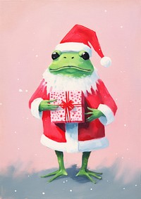 Frog christmas winter nature. AI generated Image by rawpixel.
