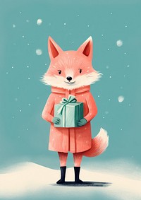Fox winter nature snow. AI generated Image by rawpixel.
