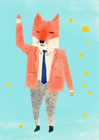 Cream fox art person suit. AI generated Image by rawpixel.