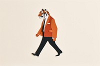 Tiger businessman walking. AI generated Image by rawpixel.