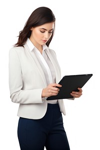 Businesswoman computer adult white background. AI generated Image by rawpixel.