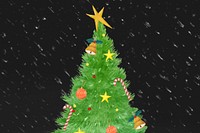 Christmas tree & night sky illustration