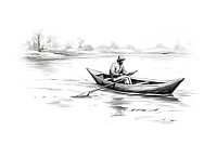 Drawing boat vehicle rowboat. AI generated Image by rawpixel.