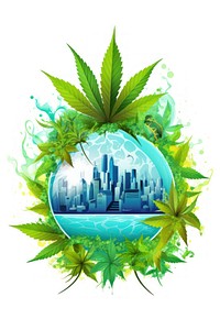 A marijuana leaf world plant green herbs. AI generated Image by rawpixel.