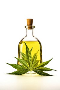 Cannabis aroma oil plant herbs white background. AI generated Image by rawpixel.