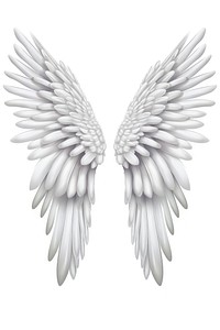 A single angle wing white angel white background. AI generated Image by rawpixel.
