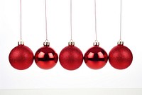 Christmas balls red white background celebration. AI generated Image by rawpixel.