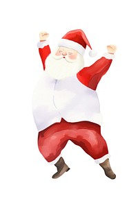 Chubby santa dancing white background celebration christmas. AI generated Image by rawpixel.