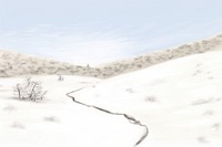 Landscape snow drawing outdoors nature. AI generated Image by rawpixel.