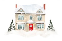 House snow architecture christmas. AI generated Image by rawpixel.