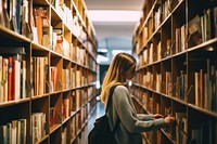 Student choosing book library publication university. AI generated Image by rawpixel.