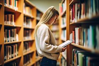 Student choosing book library publication university. AI generated Image by rawpixel.