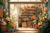 Flower shop outdoors nature plant. AI generated Image by rawpixel.