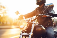 Male biker motorcycle sunlight vehicle. AI generated Image by rawpixel.